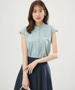 Вышитая кружевная блузка без рукавов Suite L, цвет Smoky Mint [063]