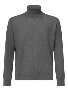 Кашемировый свитер с высоким воротником Eleventy, серый