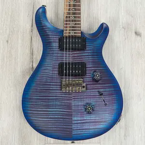 Гитара PRS Paul Reed Smith Wood Library Custom 24, накладка из цирикоте, огненный рисунок, фиолетово-синий градиент