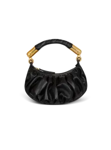 Мини-сумка Ebene из телячьей кожи Balmain, черный