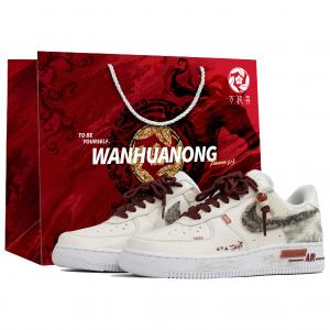 Кроссовки Air Force 1 Wan Hua Nong, Chi Li Ying Nian, износостойкие низкие кеды для скейтбординга, мужские Nike, белый красный