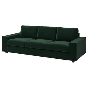 3-местный диван-кровать VIMLE IKEA, цвет with wide armrests/djuparp dark green