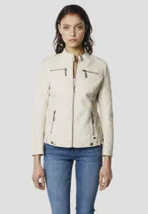 Байкерская куртка из искусственной кожи Koroshi, Crudo Off-White