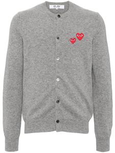 Comme Des Garçons Play шерстяной кардиган с сердечками, серый