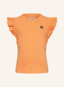 Футболка с ажурной вышивкой Koko Noko, оранжевый
