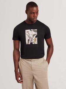 Джостино хлопковая футболка Regular Fit с принтом Box Ted Baker, Black