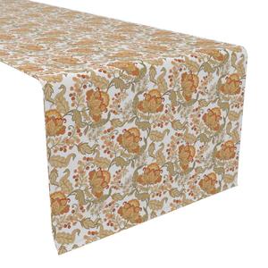 Настольная дорожка, 100 % хлопок, 16x90 дюймов, с цветочным принтом в винтажном стиле.