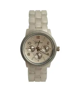 Женские часы с перламутровым акриловым ремешком Olivia Pratt, pearl