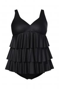 Ulla Popken Платье-бралетт для купания в черном цвете