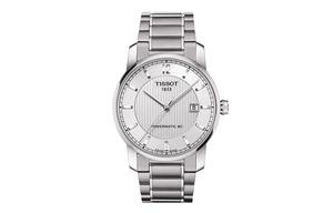 Мужские часы Tissot с автоподзаводом, механический механизм, корпус из титана, ремешок из титана, серебристый циферблат, 40 мм