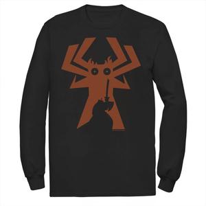 Мужская футболка с длинными рукавами и силуэтом Cartoon Network Samurai Jack Faces Aku Licensed Character