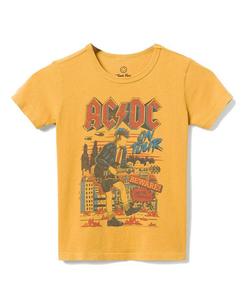 Унисекс футболка AC/DC Beware - для малышей и детей постарше Junk Food Clothing, желтый