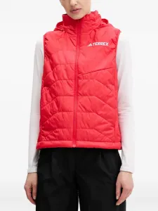 Стеганый жилет с капюшоном Adidas, красный