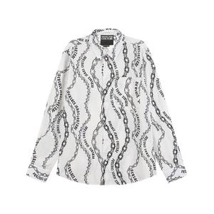 Цепная кутюр принтованная рубашка с пуговицами VERSACE JEANS COUTURE, белый