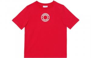 Футболка детская Burberry, красный / серый