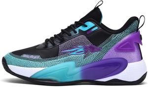 Мужские баскетбольные кроссовки легкие модные для тренировки, бега, занятий спортом в зале, тенниса и прогулок Generic, черный/синий