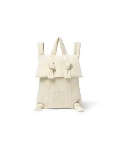 Вельветовый рюкзак для дошкольника с вышитым медвежонком Tous, светло-бежевый