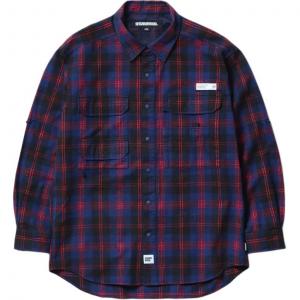 Мужская рубашка FW25 с умеренным лацканом Neighborhood, marine синий × красный