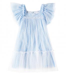 Платье из тюля в горошек Patachou, Sky Blue