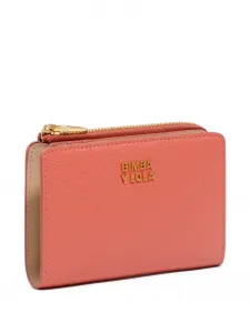 Кожаный кошелек с логотипом и молнией Bimba y Lola, розовый