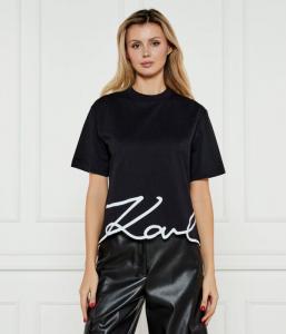 Футболка женская Karl Lagerfeld с подписью на подоле черный