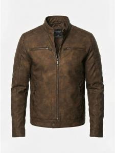 KOROSHI Куртка из искусственной кожи коричневого цвета