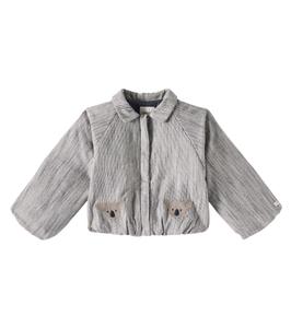 Хлопковая куртка Baby Cornel с вышивкой Donsje, Blue Marine-White Stripped