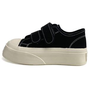 City camel Низкие женские скейтерские кроссовки черные с белой строчкой, цвет Black with White Stitching