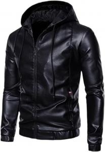 Мужская весенне-осенняя демисезонная куртка из плюша и толстой кожи для мотоцикла с капюшоном SIDUFHAOPKLL