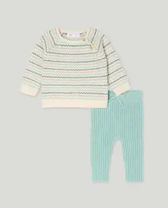 Набор для младенцев из гладкого трикотажного жаккарда Baby El Corte Inglés, нежно-голубой