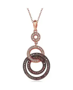 Ожерелье Suzy Levian из стерлингового серебра с подвеской в виде многослойной петли с кубическим цирконием Suzy Levian New York, brown