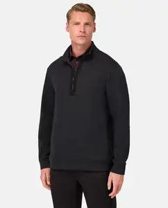 Свитшот с высоким воротником из неопрена с хлопковой смесью Boggi Milano, черный