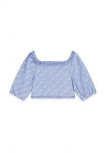 Блузка-Оксфорд с открытыми плечами Guess, G Logo Blu Indigo C