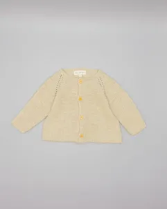 Вязаная детская куртка с деревянными пуговицами Fina Ejerique, бежевый