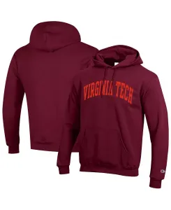 Мужская бордовая базовая толстовка с капюшоном Virginia Tech Hokies Basic Arch Fleece Champion