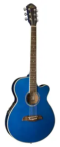 Акустическая электро-гитара Oscar Schmidt Folk Cutaway, прозрачный синий (OG8CETBL-A-U)