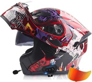 Шлем модульный Halying Bluetooth, красный / черный