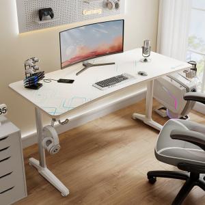 Компьютерный стол PSEAT 1.5 м, игровой, эргономичный изогнутый, офисный (Maple Wood White)