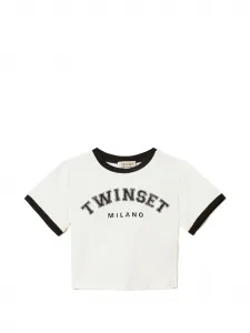 Футболка с принтом логотипа Twinset Kids, белый