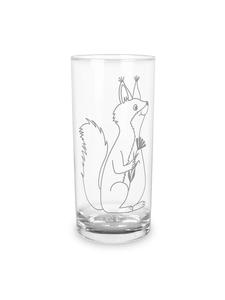 Стакан для питья с рисунком белки и цветов, без слов, прозрачный Mr. & Mrs. Panda
