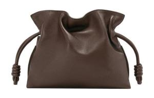 Клатч Flamenco из телячьей кожи наппа шоколадного цвета LOEWE, Set (Bag+Dust Bag)