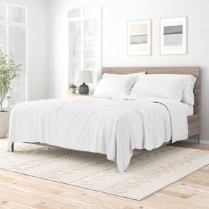 Комплект простыней в однотонных основных цветах Urban Loft с дополнительными наволочками, белый