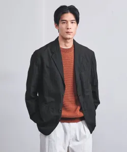 Обычный пиджак из черного хлопка/льна United Arrows, цвет Black