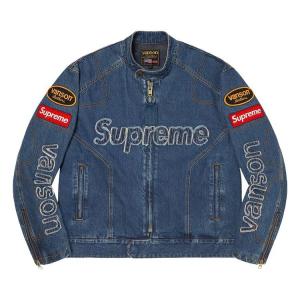 Куртка Supreme x Vanson Leathers x Cordura Denim Jacket Blue, синий