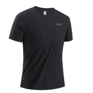 Летняя спортивная беговая свободная футболка с круглым вырезом дышащая свисающее плечо короткий рукав унисекс Jeep, 248 сине-серый