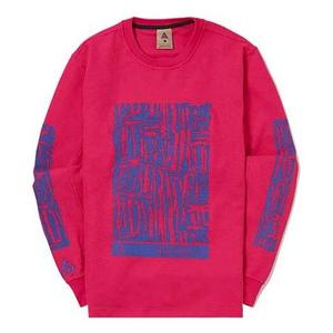 Толстовка Men's Nike ACG Waffle Casual Sports Printing Pullover Long Sleeves Rose Red, красный