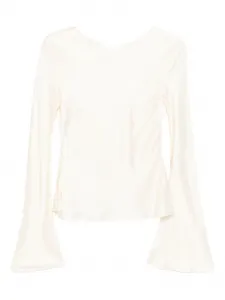 Блузка с длинными рукавами Ganni, бежевый
