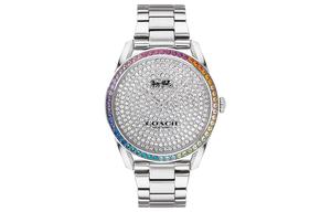 COACH Часы PRESTON Collection Wrist Watch Quartz Movement Stainless Steel Strap 36mm Silver Dial Women's Watch