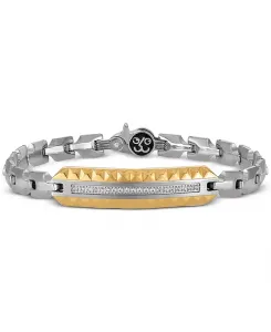 Браслет с бриллиантами (1/5 карата) из нержавеющей стали и нержавеющей стали с ионным покрытием золотого оттенка Esquire Men'S Jewelry, two-tone