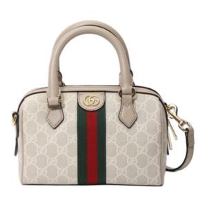 Сумка на плечо Ophidia GG Supreme мини из холста с кожаными деталями женская бежево-белая GUCCI